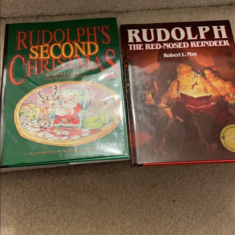 Rudolph hard cover books with jackets NWT old fashioned looking new books